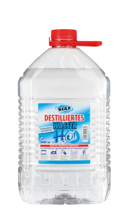 VENTON Klax Destilliertes Wasser 5L für Haushalt, Freizeit, Auto & Labor