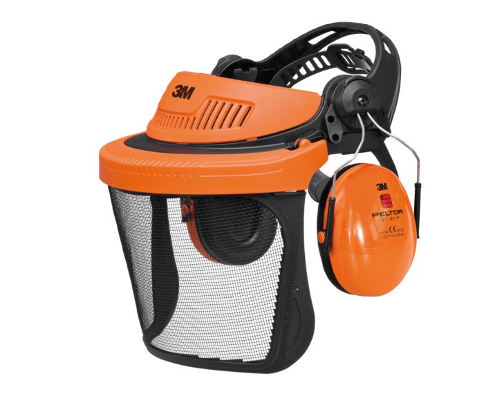 Combinazione di protezione per l&apos;udito e il viso PELTOR 3M-G500 arancione